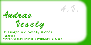 andras vesely business card